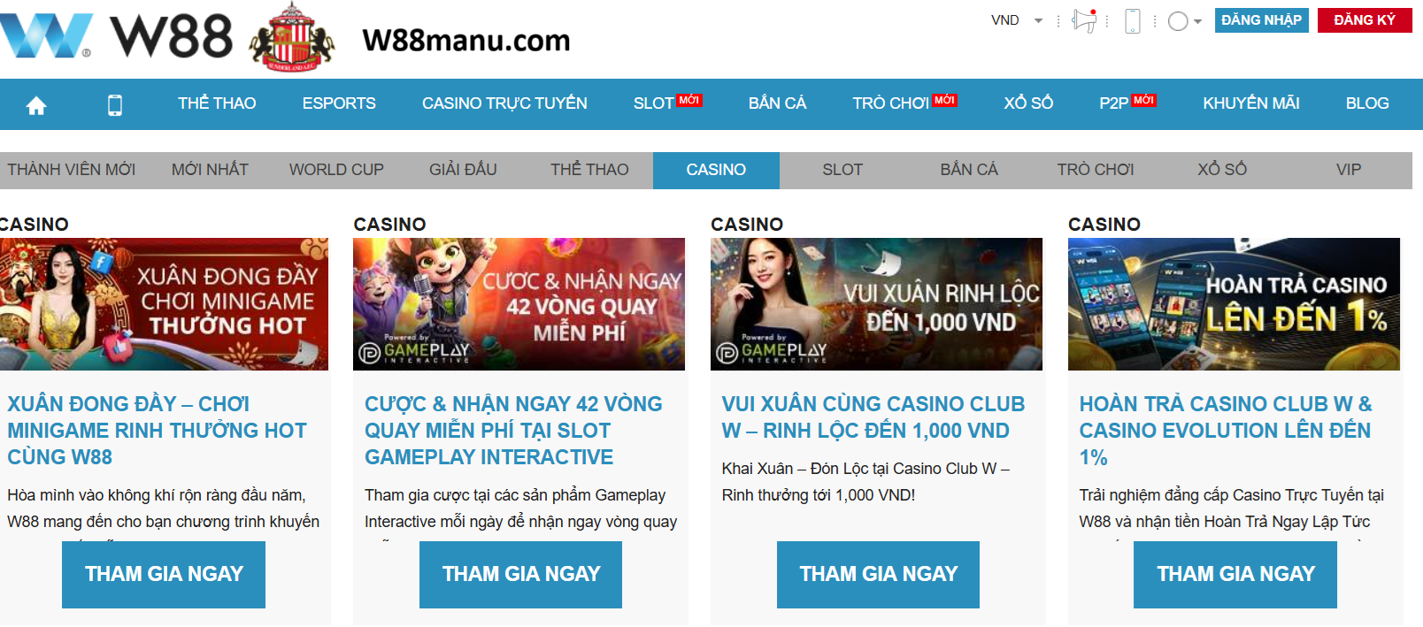 Khuyến mãi cập nhật liên tục tại w88